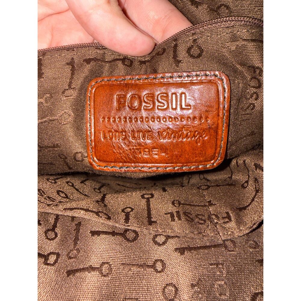 FOSSIL Vintage Reissue Leather Tapestry Velvet Floral Tote Purse - Picture 8 of 13